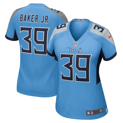 Darrell Baker Jr 39 Tennessee Titans Women's Team Game Jersey - Light Blue