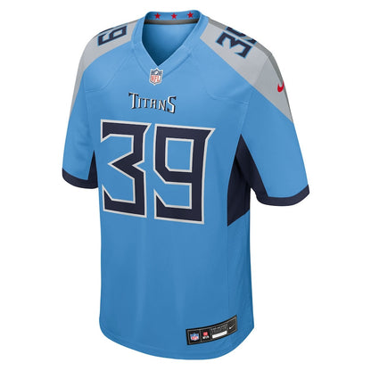 Darrell Baker Jr 39 Tennessee Titans Team Game Men Jersey - Light Blue
