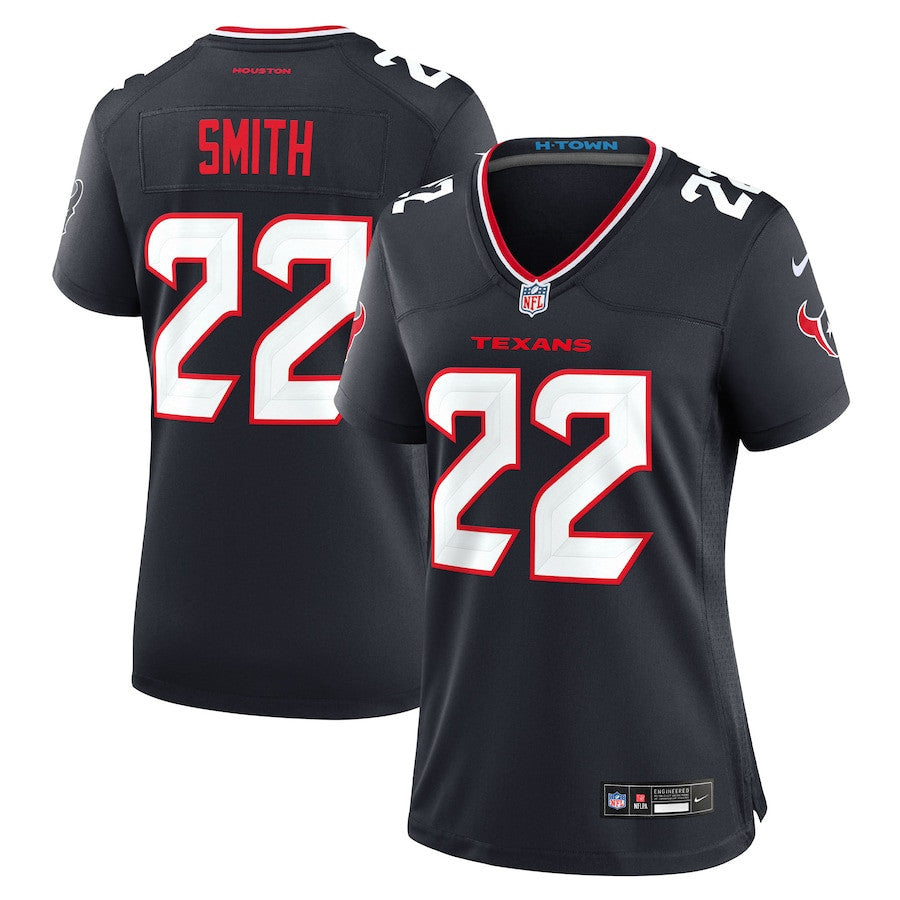 Jaylin Smith 22 Houston Texans Women's Team Game Jersey - Navy