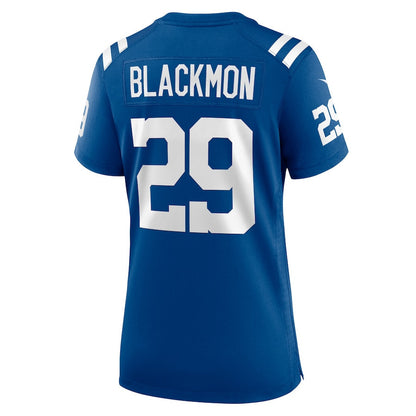 Mekhi Blackmon 29 Indianapolis Colts Women's Team Game Jersey - Royal