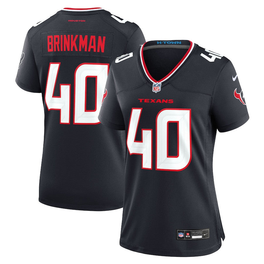 Austin Brinkman 40 Houston Texans Women's Team Game Jersey - Navy