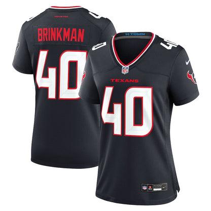Austin Brinkman 40 Houston Texans Women's Team Game Jersey - Navy