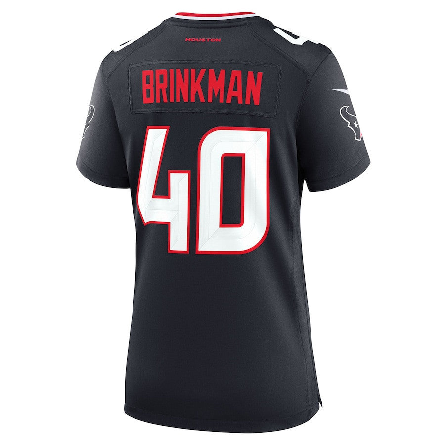 Austin Brinkman 40 Houston Texans Women's Team Game Jersey - Navy