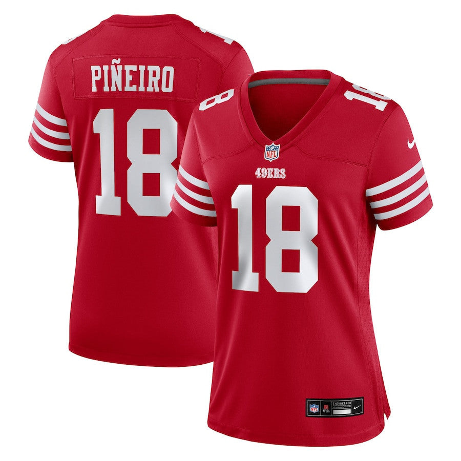 Eddy Pineiro 18 San Francisco 49ers Women's Team Game Jersey - Scarlet