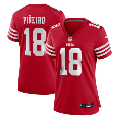 Eddy Pineiro 18 San Francisco 49ers Women's Team Game Jersey - Scarlet