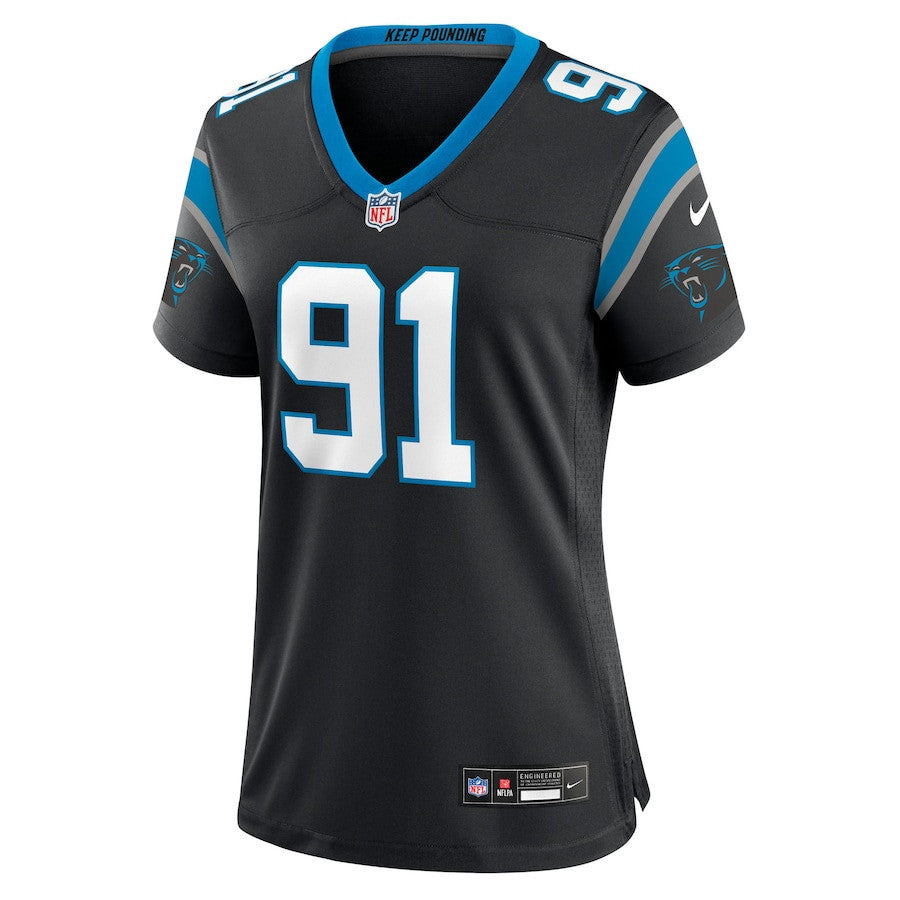 Patrick Jones II 91 Carolina Panthers Women's Team Game Jersey - Black
