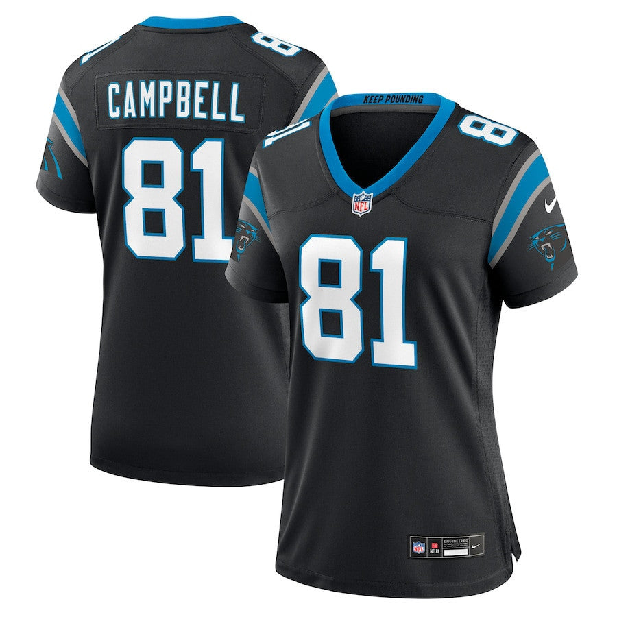 Dalevon Campbell 81 Carolina Panthers Women's Team Game Jersey - Black