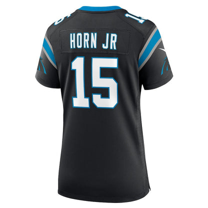 Jimmy Horn Jr 15 Carolina Panthers Women's Team Game Jersey - Black