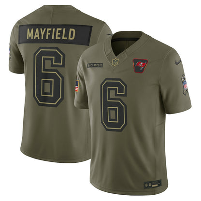Baker Mayfield 6 Tampa Bay Buccaneers 2025 Salute To Service Men Jersey - Olive