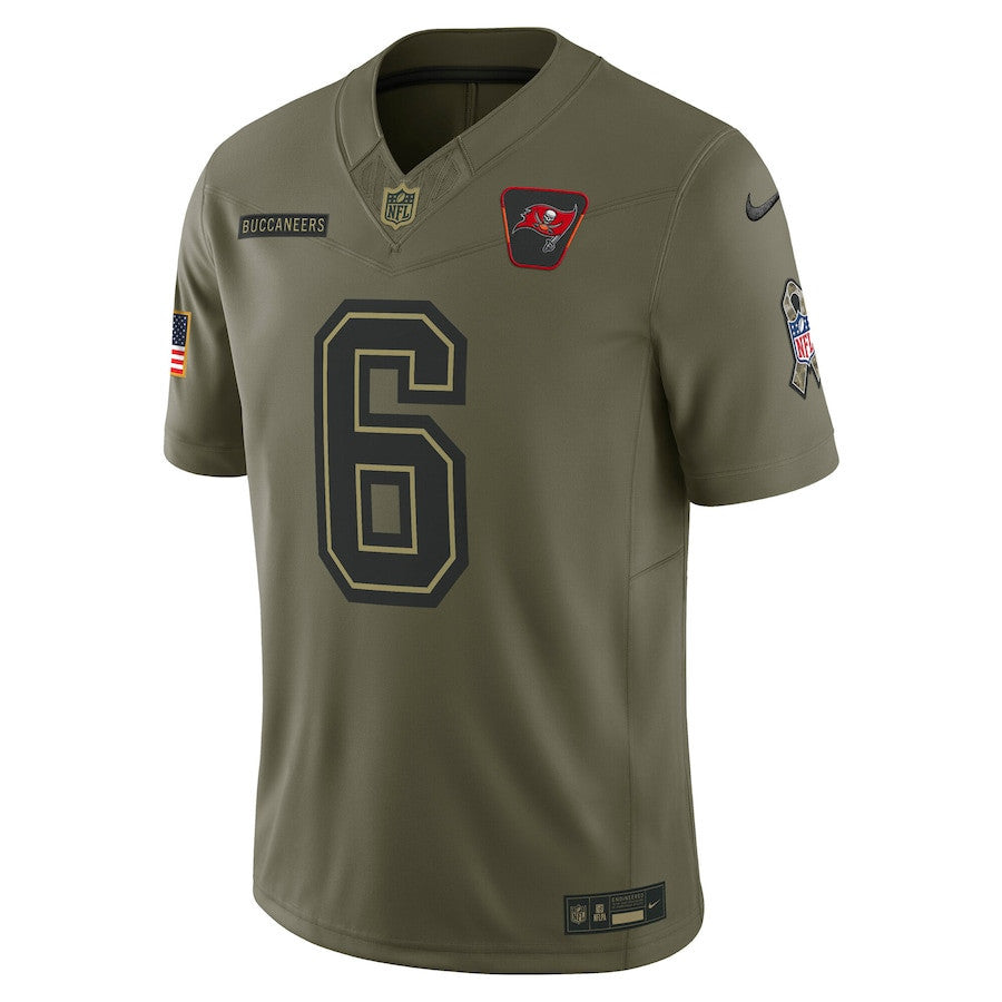Baker Mayfield 6 Tampa Bay Buccaneers 2025 Salute To Service Men Jersey - Olive