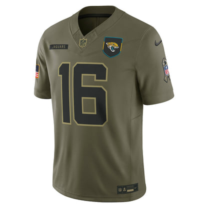 Trevor Lawrence 16 Jacksonville Jaguars 2025 Salute To Service Men Jersey - Olive