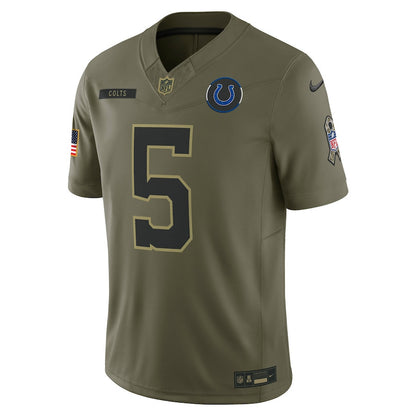 Anthony Richardson 5 Indianapolis Colts 2025 Salute To Service Men Jersey - Olive