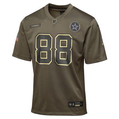 CeeDee Lamb 88 Dallas Cowboys 2025 Salute to Service YOUTH Jersey - Olive