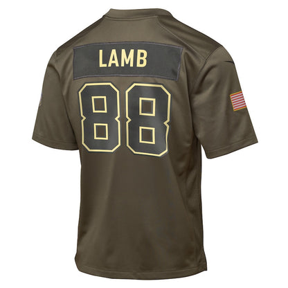 CeeDee Lamb 88 Dallas Cowboys 2025 Salute to Service YOUTH Jersey - Olive