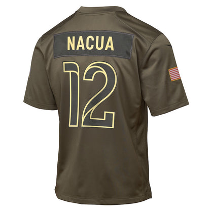 Puka Nacua 12 Los Angeles Rams 2025 Salute to Service YOUTH Jersey - Olive