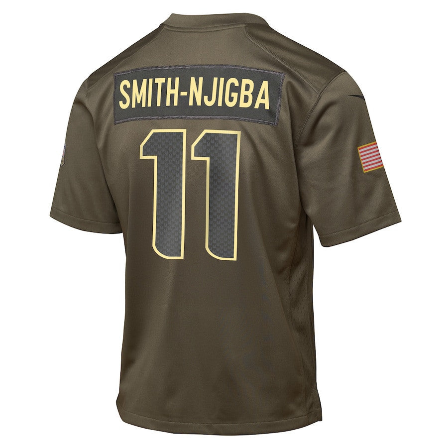 Jaxon Smith-Njigba 11 Seattle Seahawks 2025 Salute to Service YOUTH Jersey - Olive