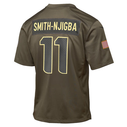 Jaxon Smith-Njigba 11 Seattle Seahawks 2025 Salute to Service YOUTH Jersey - Olive