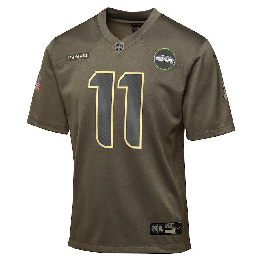 Jaxon Smith-Njigba 11 Seattle Seahawks 2025 Salute to Service YOUTH Jersey - Olive