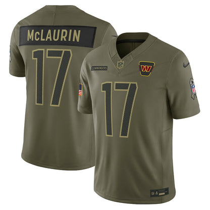 Terry McLaurin 17 Washington Commanders 2025 Salute To Service Men Jersey - Olive