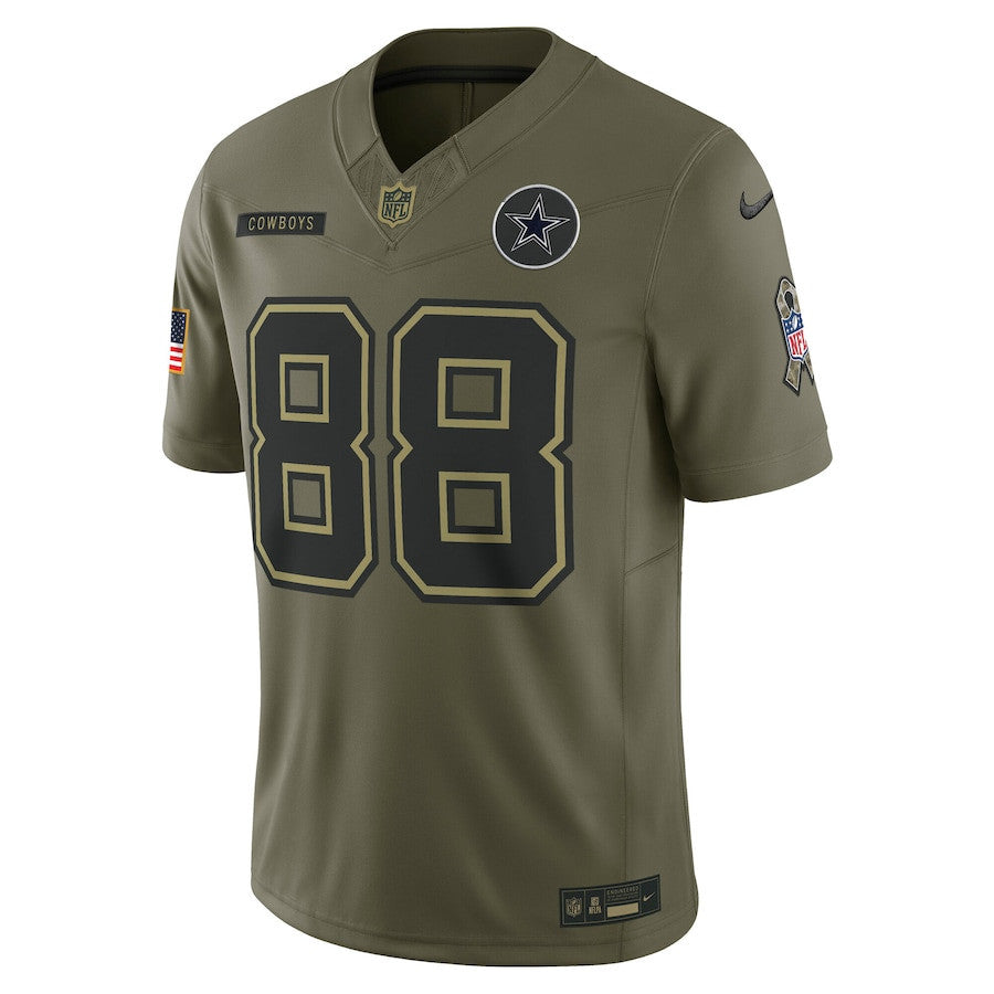 CeeDee Lamb 88 Dallas Cowboys 2025 Salute To Service Men Jersey - Olive