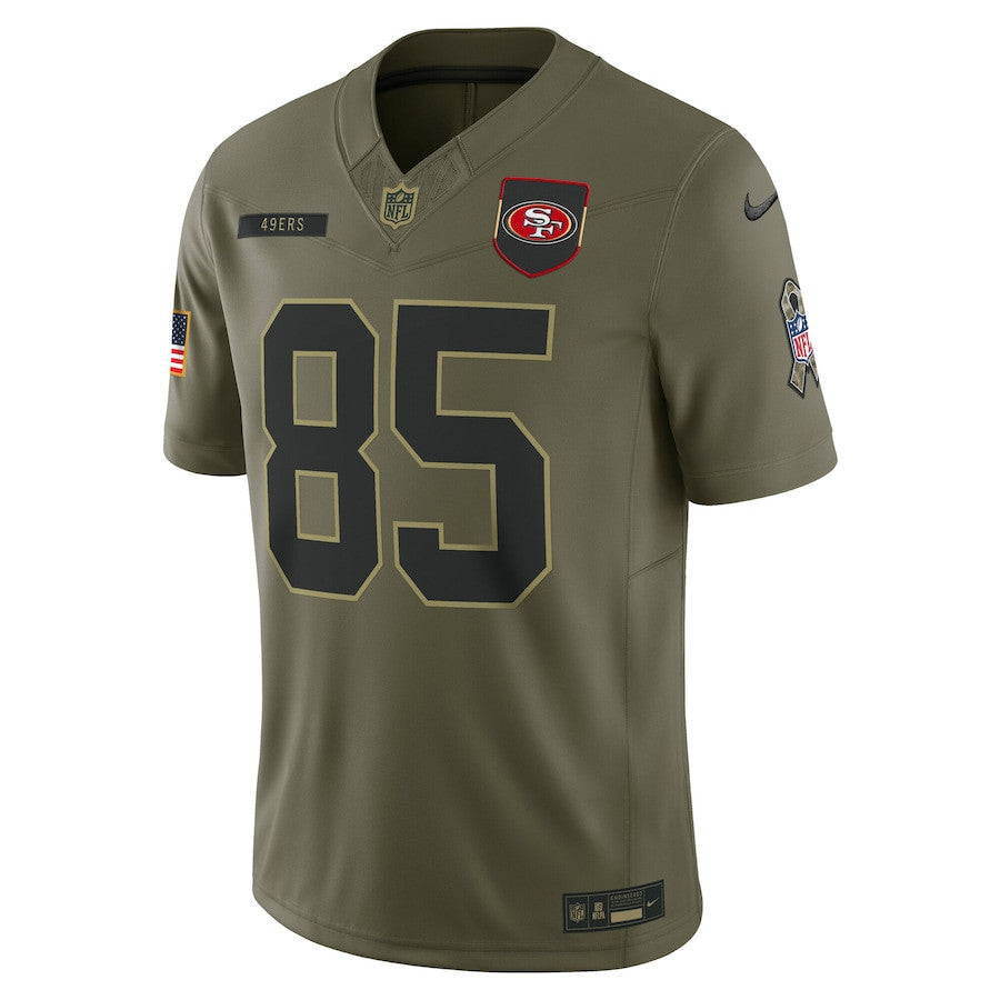 George Kittle 85 San Francisco 49ers 2025 Salute To Service Men Jersey - Olive