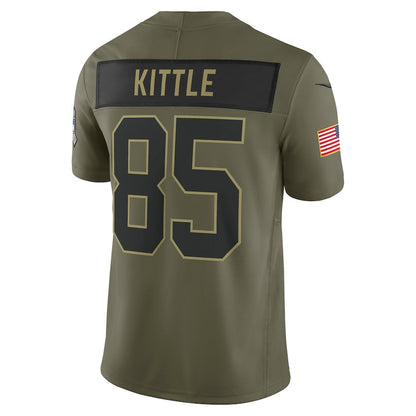 George Kittle 85 San Francisco 49ers 2025 Salute To Service Men Jersey - Olive