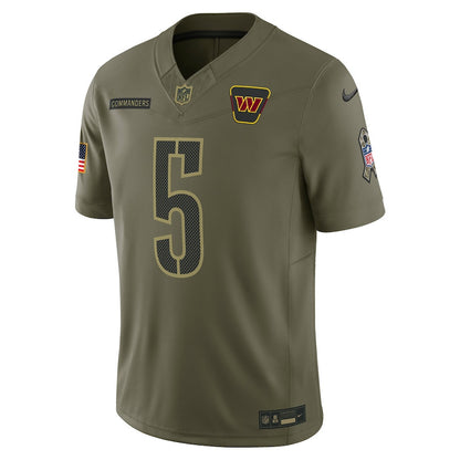 Jayden Daniels 5 Washington Commanders 2025 Salute To Service Men Jersey - Olive