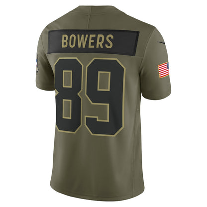 Brock Bowers 89 Las Vegas Raiders 2025 Salute To Service Men Jersey - Olive