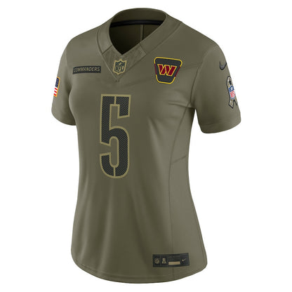 Jayden Daniels 5 Washington Commanders Women's 2025 Salute to Service Limited Jersey - Olive
