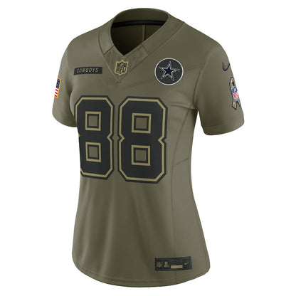 CeeDee Lamb 88 Dallas Cowboys Women's 2025 Salute to Service Limited Jersey - Olive