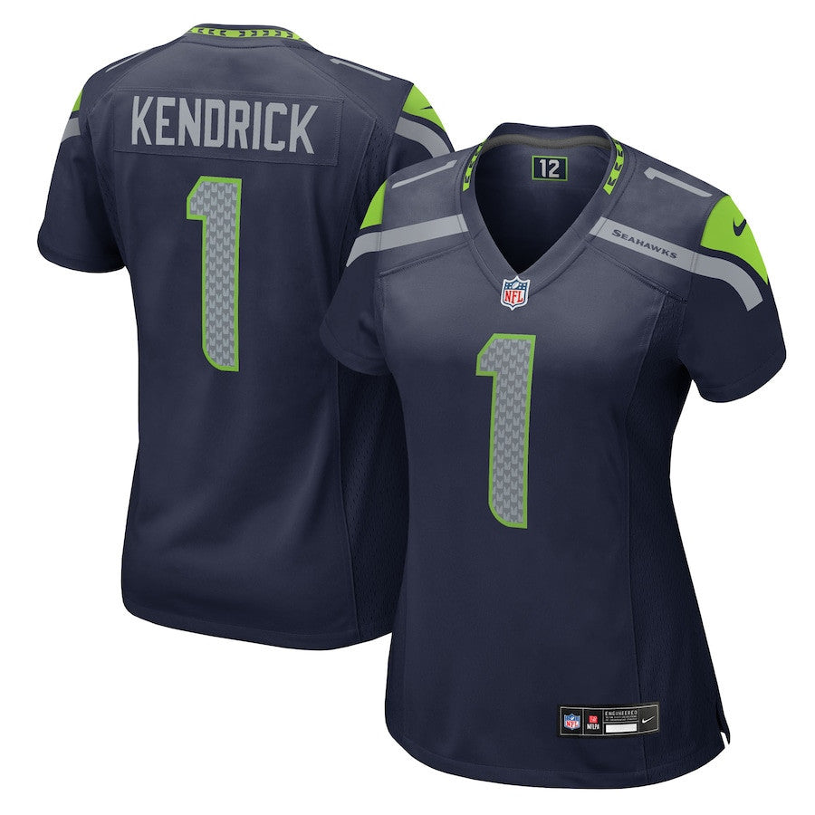 Derion Kendrick 1 Seattle Seahawks Women's Team Game Jersey - College Navy