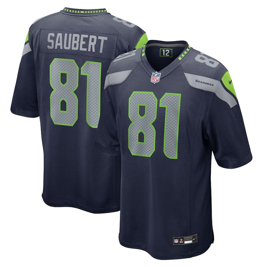 Eric Saubert 81 Seattle Seahawks Team Game Men Jersey - College Navy