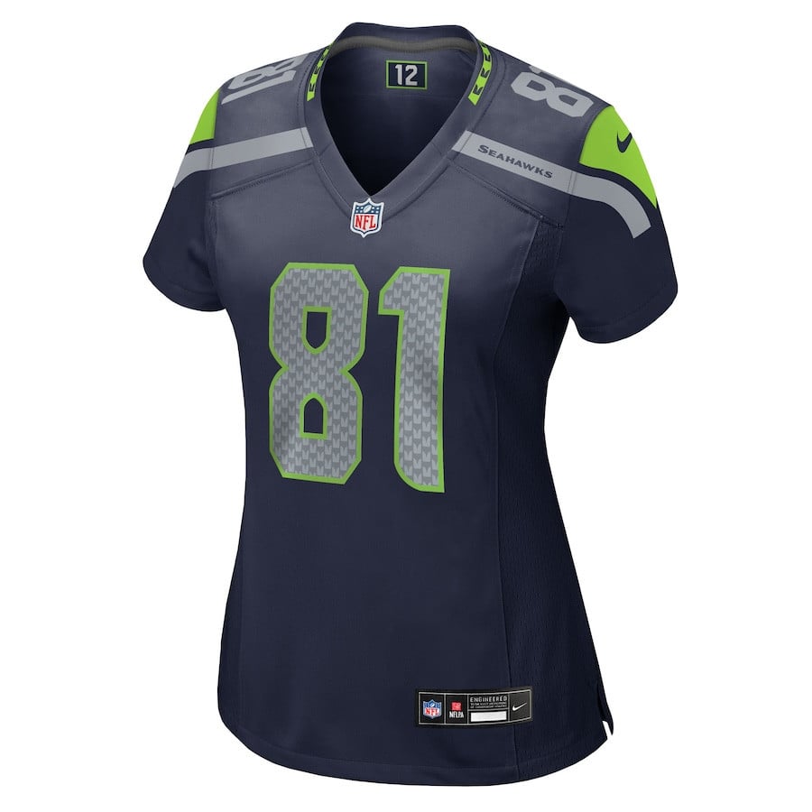 Eric Saubert 81 Seattle Seahawks Women's Team Game Jersey - College Navy