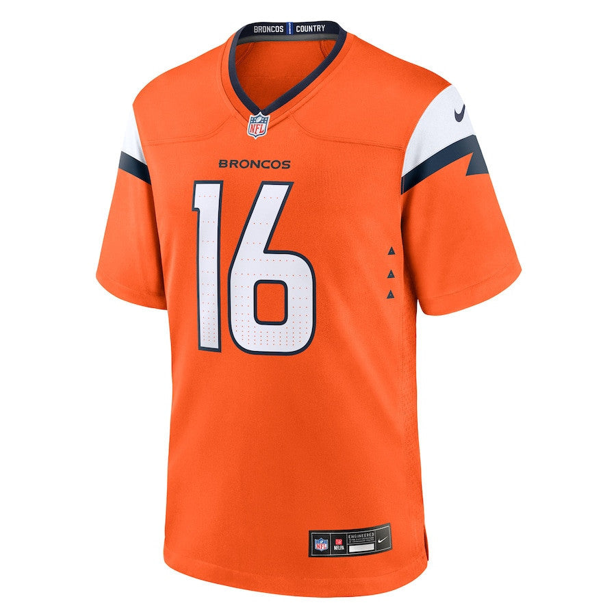Jeremy Crawshaw 16 Denver Broncos Team Game Men Jersey - Orange