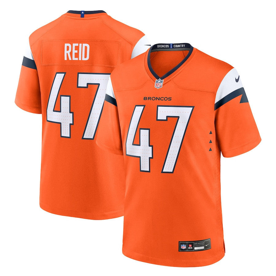 Karene Reid 47 Denver Broncos Team Game Men Jersey - Orange