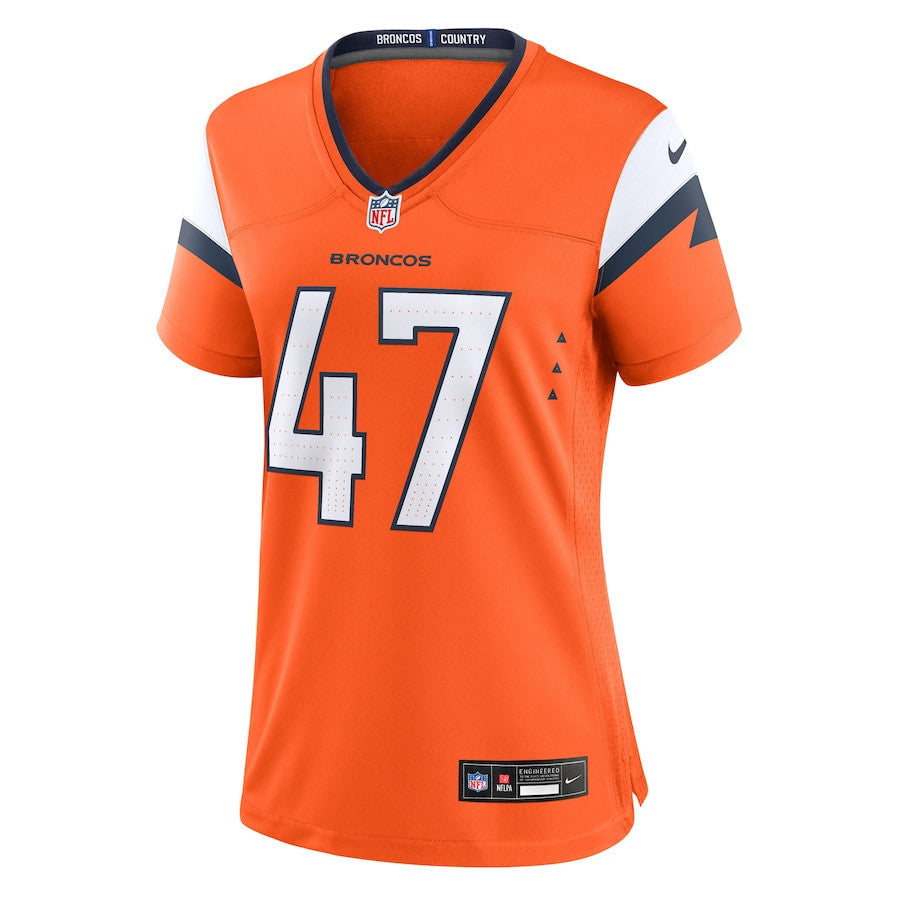 Karene Reid 47 Denver Broncos Women's Team Game Jersey - Orange