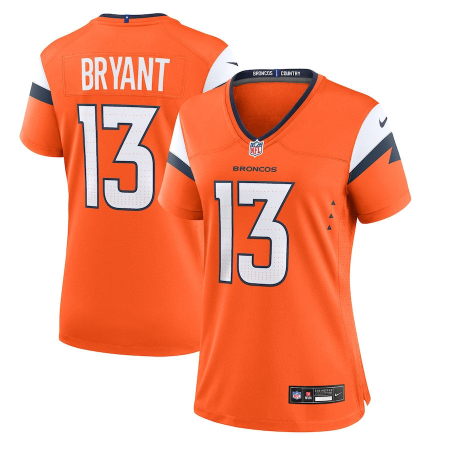 Pat Bryant 13 Denver Broncos Women's Team Game Jersey - Orange