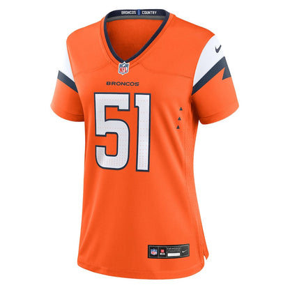 Que Robinson 51 Denver Broncos Women's Team Game Jersey - Orange