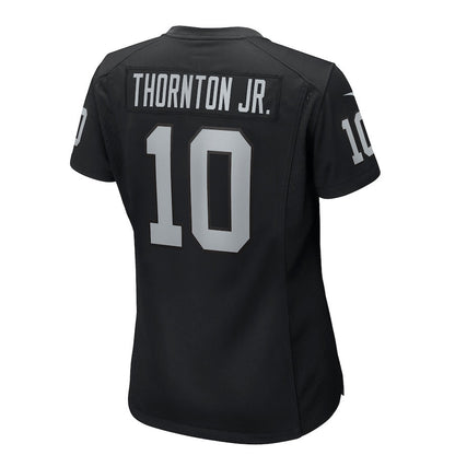 Dont'e Thornton Jr. 10 Las Vegas Raiders Women's Team Game Jersey - Black