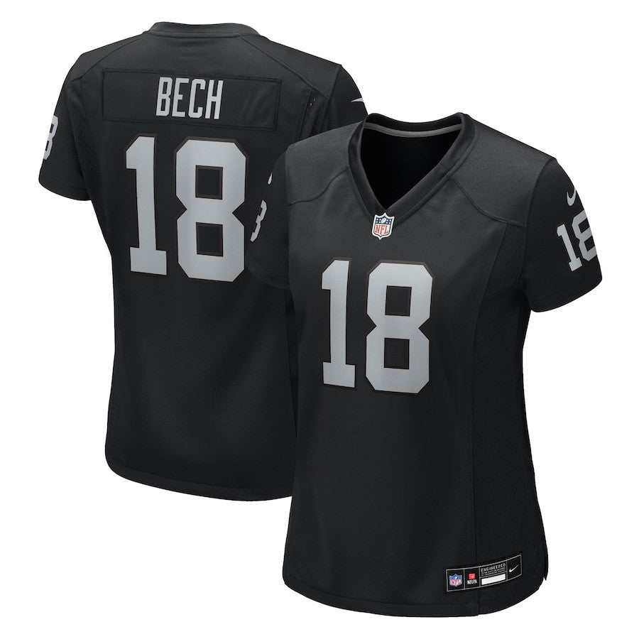 Jack Bech 18 Las Vegas Raiders Women's Team Game Jersey - Black