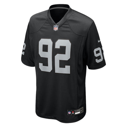 JJ Pegues 92 Las Vegas Raiders Team Game Men Jersey - Black