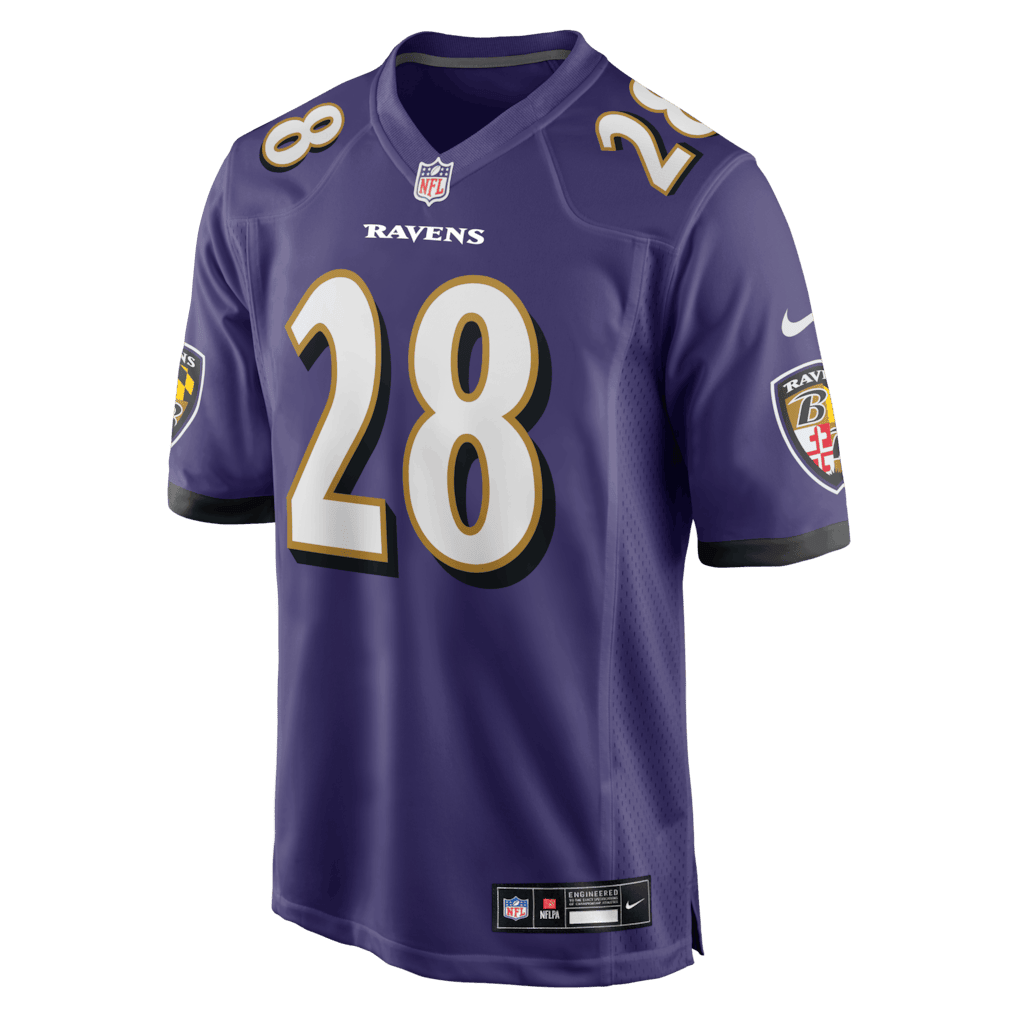Taven Bryan 28 Baltimore Ravens Team Game Men Jersey - Purple