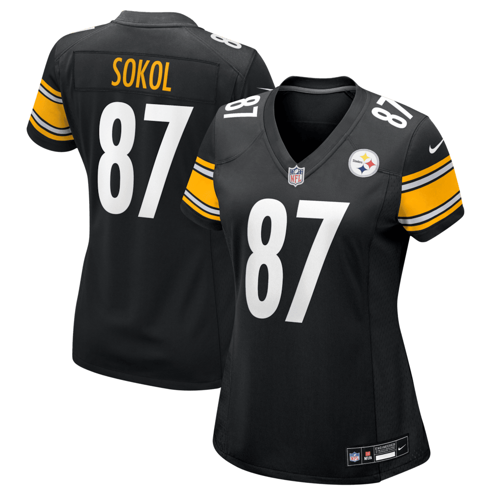 Matt Sokol 87 Pittsburgh Steelers Women's Team Game Jersey - Black