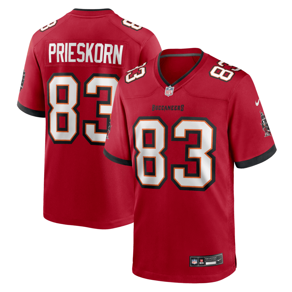 Caden Prieskorn 83 Tampa Bay Buccaneers Team Game Men Jersey - Red