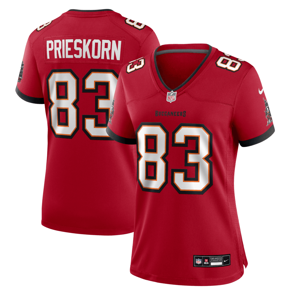 Caden Prieskorn 83 Tampa Bay Buccaneers Women's Team Game Jersey - Red