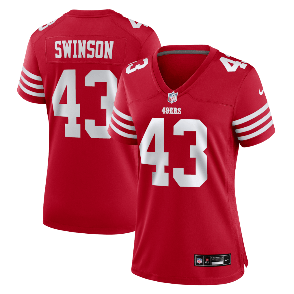 Messiah Swinson 43 San Francisco 49ers Women's Team Game Jersey - Scarlet