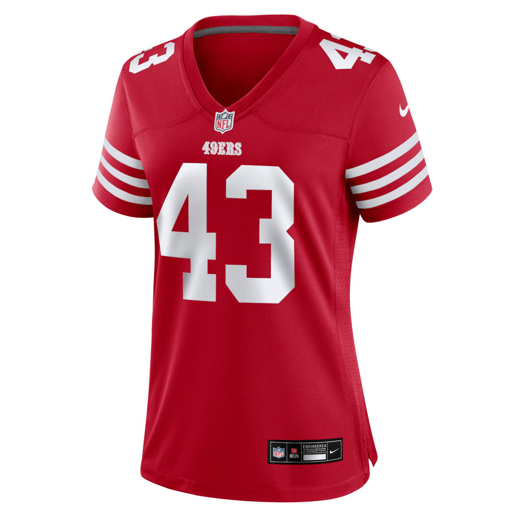 Messiah Swinson 43 San Francisco 49ers Women's Team Game Jersey - Scarlet