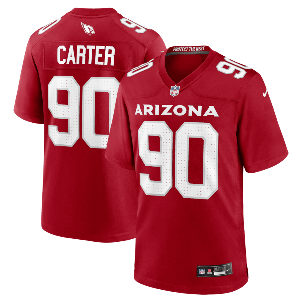 Zach Carter 90 Arizona Cardinals Team Game Men Jersey - Cardinal