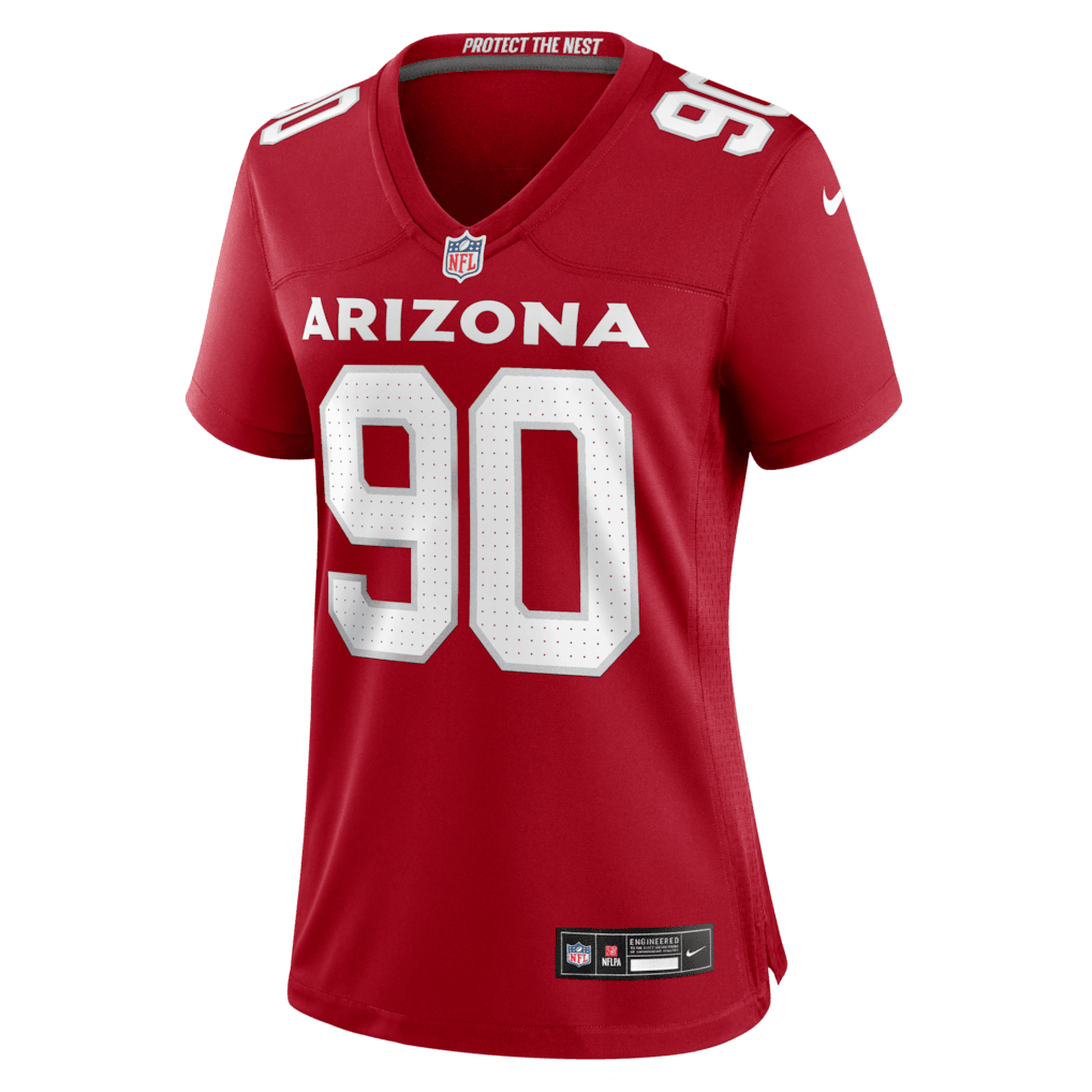 Zach Carter 90 Arizona Cardinals Women's Team Game Jersey - Cardinal