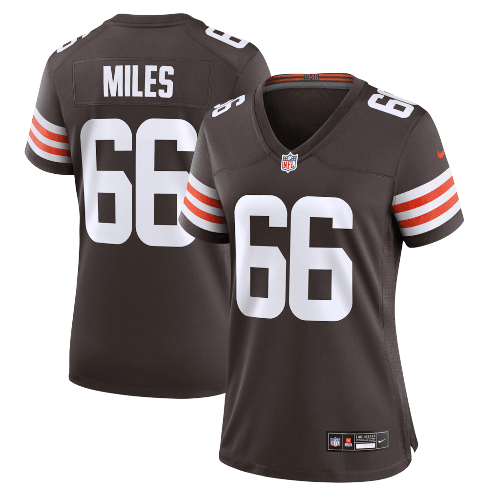 Joshua Miles 66 Cleveland Browns Women's Team Game Jersey - Brown